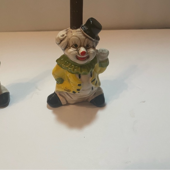Vintage porcelain clown candle holders for thin tapper candlesticks 3 piece set - Picture 13 of 16